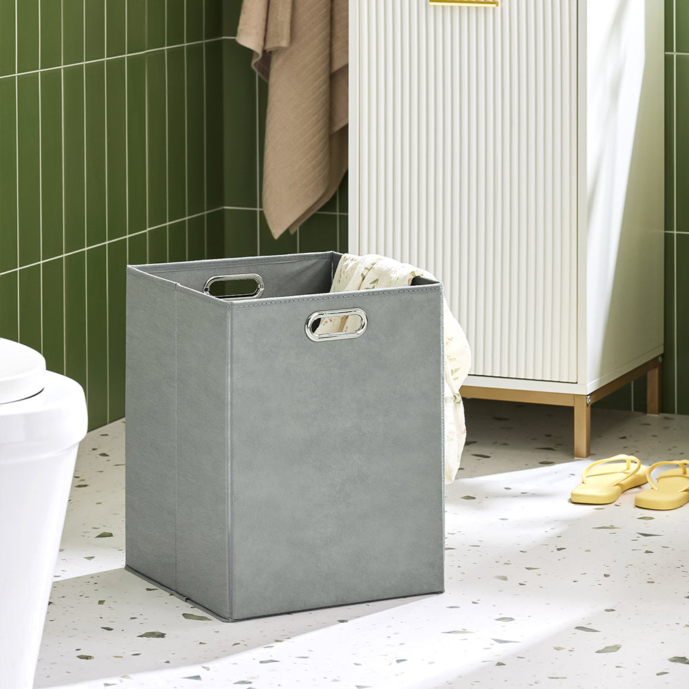 SoBuy BZR180-W Meuble Salle de Bain avec Panier à Linge, 1 Tiroir et 1 Panier Amovible, pour Salle de Bain et WC, Rangement Optimisé – L40×P40×H95 cm, Blanc