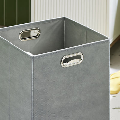 SoBuy BZR180-W Meuble Salle de Bain avec Panier à Linge, 1 Tiroir et 1 Panier Amovible, pour Salle de Bain et WC, Rangement Optimisé – L40×P40×H95 cm, Blanc