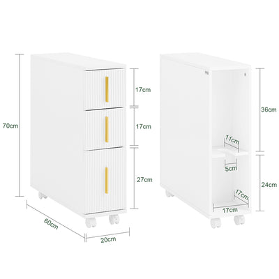 SoBuy BZR183-W Dulap toaletă Suport hârtie igienică Mobilier baie