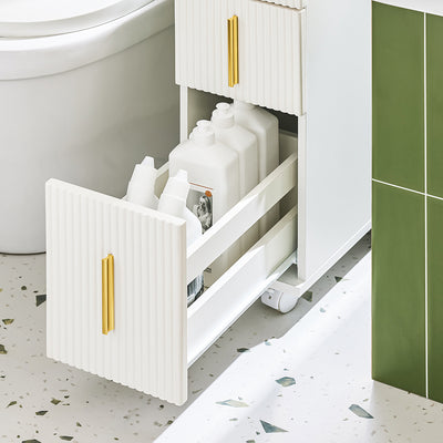 SoBuy BZR183-W Dulap toaletă Suport hârtie igienică Mobilier baie