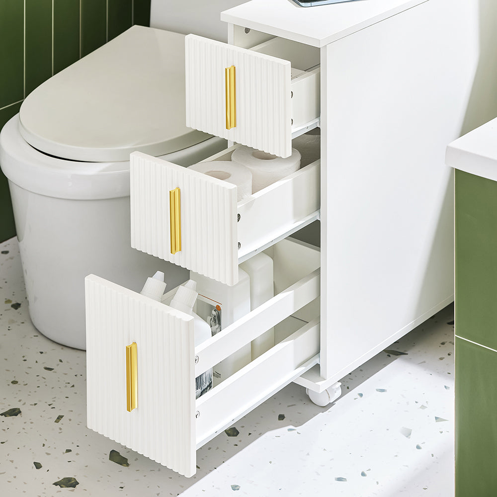 SoBuy BZR183-W Dulap toaletă Suport hârtie igienică Mobilier baie