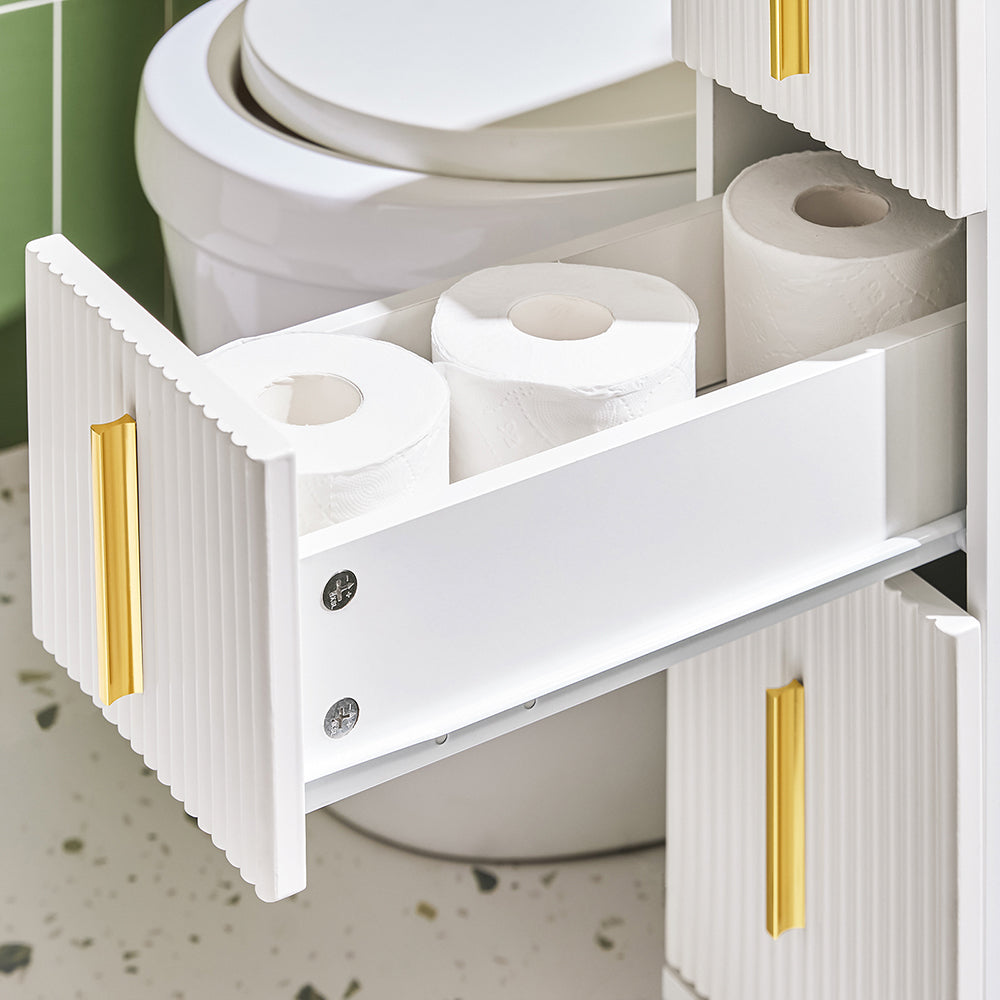 SoBuy BZR183-W Dulap toaletă Suport hârtie igienică Mobilier baie
