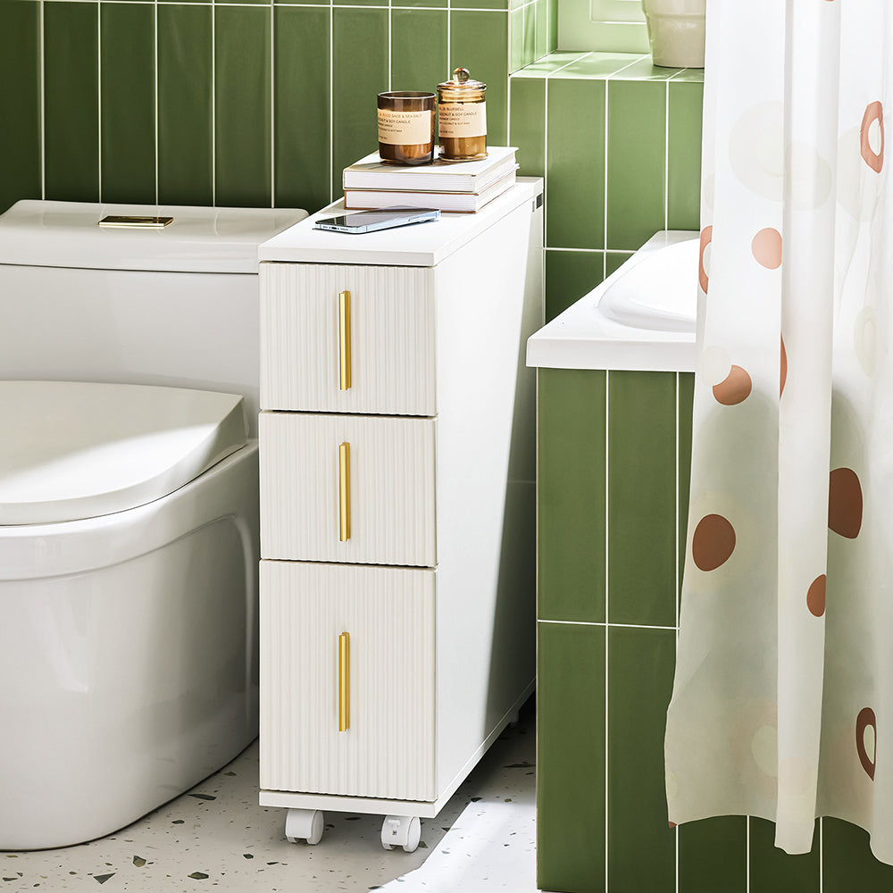 SoBuy BZR183-W Dulap toaletă Suport hârtie igienică Mobilier baie