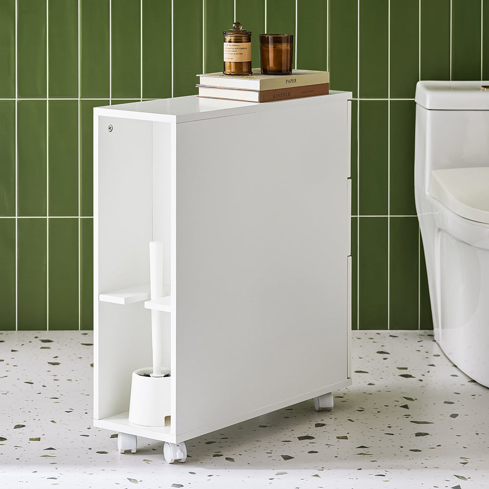 SoBuy BZR183-W Dulap toaletă Suport hârtie igienică Mobilier baie