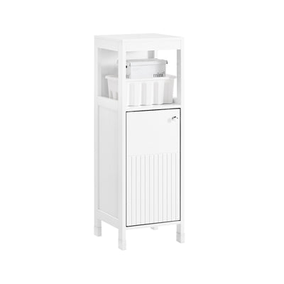 SoBuy BZR186-W Meuble Salle de Bain sous Lavabo, 30x30x89 cm, Meuble de Rangement Armoire WC Blanc, Design Slim, Idéal pour P