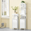 SoBuy BZR186-W Dulap Baie sub Chiuvetă, 30x30x89 cm, Dulap de Depozitare WC Alb, Design Slim, Ideal pentru Băi Mici
