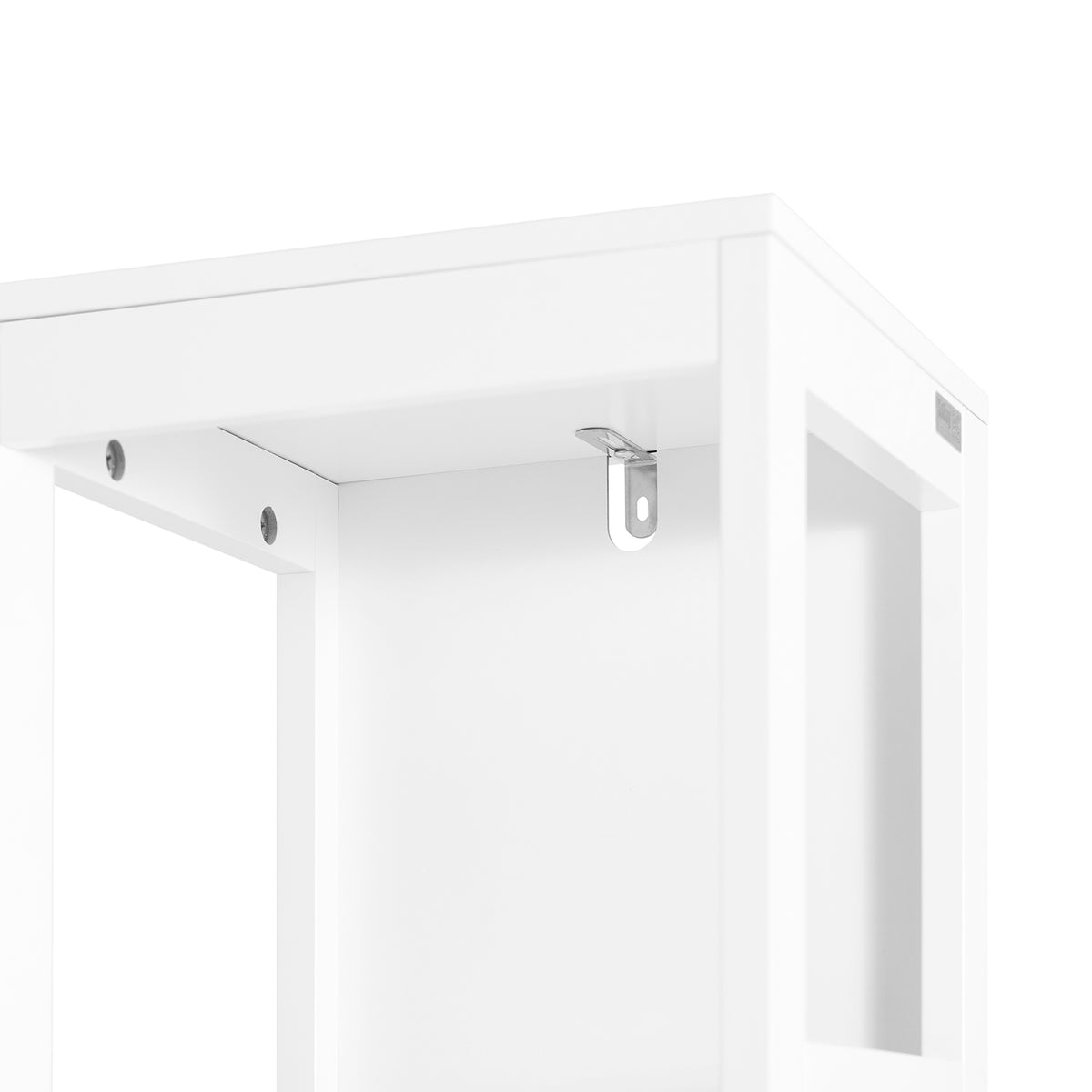 SoBuy BZR187-W Meuble Colonne de Salle de Bain, Armoire Haute, Placard de Rangement, 3 Compartiments Ouverts