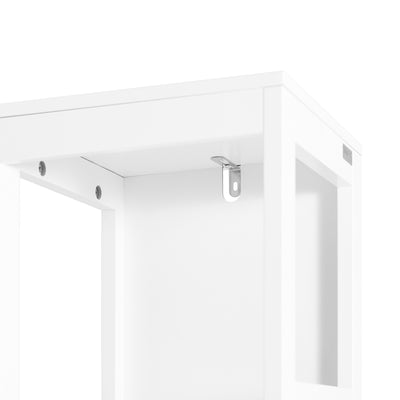 SoBuy BZR187-W Meuble Colonne de Salle de Bain, Armoire Haute, Placard de Rangement, 3 Compartiments Ouverts