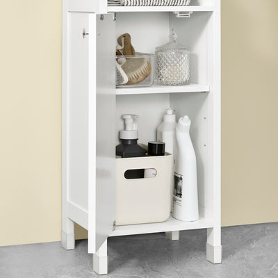 SoBuy BZR187-W Meuble Colonne de Salle de Bain, Armoire Haute, Placard de Rangement, 3 Compartiments Ouverts