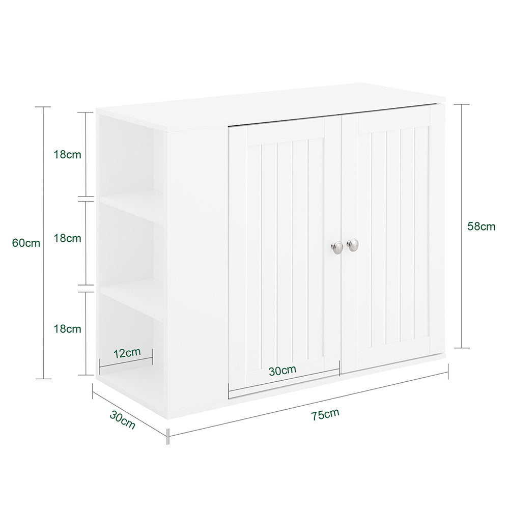 SoBuy BZR188-W Dulap de perete, Dulap de depozitare suspendat pentru baie