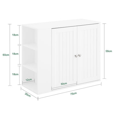 SoBuy BZR188-W Dulap de perete, Dulap de depozitare suspendat pentru baie