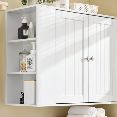 SoBuy BZR188-W Dulap de perete, Dulap de depozitare suspendat pentru baie