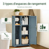 SoBuy BZR189-HG Meuble de Rangement Salle de Bain Armoire Porte-Papier Toilette Porte Brosse WC avec 1 Porte