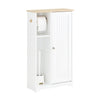 SoBuy BZR189-W Meuble de Rangement Salle de Bain Armoire Porte-Papier Toilette Porte Brosse WC avec 1 Porte