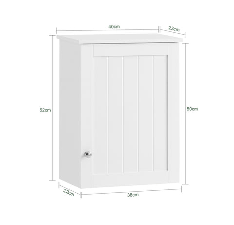 SoBuy Perete de baie sau dulap de perete de bucătărie L40*P23*A52 cm, alb BZR19-W
