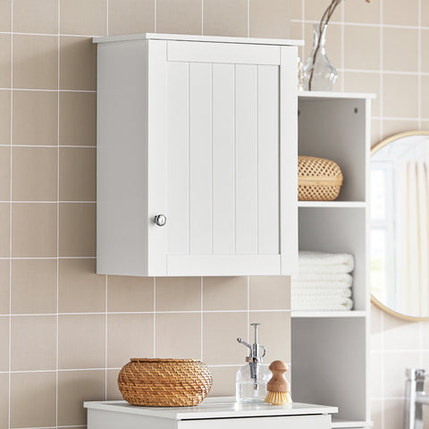 SoBuy Perete de baie sau dulap de perete de bucătărie L40*P23*A52 cm, alb BZR19-W