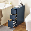 SoBuy BZR191-B Meuble de Rangement Salle de Bain Étroit sur roulettes, Support Papier Toilette avec roulettes