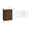 Prévente SoBuy BZR196-BR Meuble Sous Vasque Suspendu Bois Foncé avec Lavabo Céramique, Porte Soft-Close Sans Poignée, Étagère, 15kg – 40x22x56 cm
