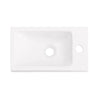 Prévente SoBuy BZR196-BR Meuble Sous Vasque Suspendu Bois Foncé avec Lavabo Céramique, Porte Soft-Close Sans Poignée, Étagère, 15kg – 40x22x56 cm