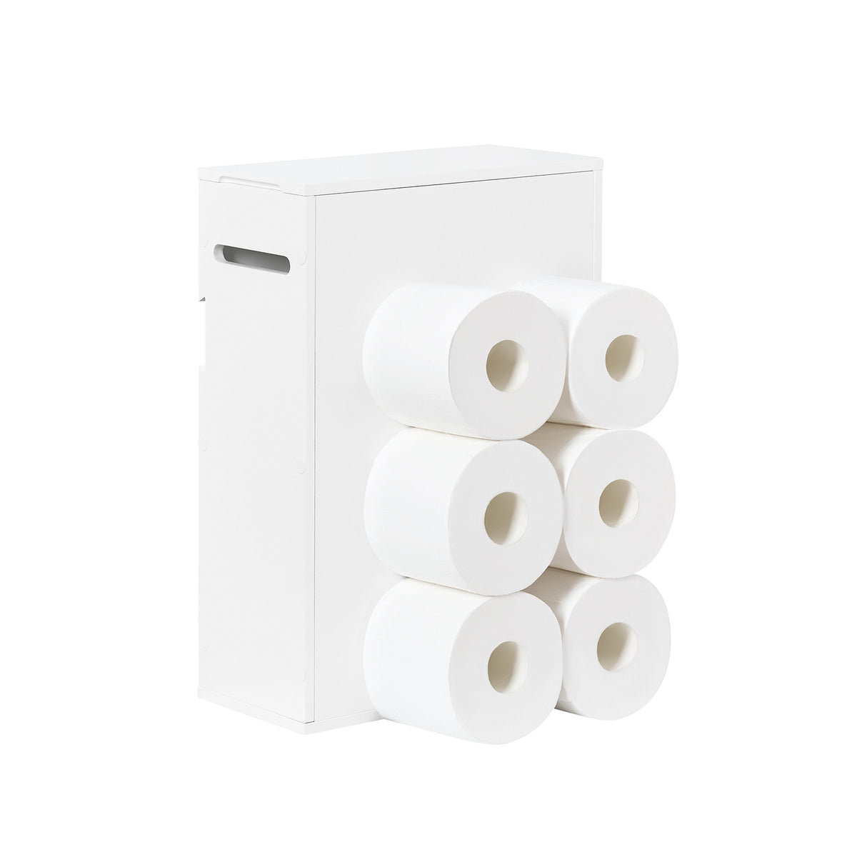 SoBuy BZR199-W Distributeur de Papier Toilette Support à Papier Toilette Armoire Porte-Papier Toilette, Fixé au Mur