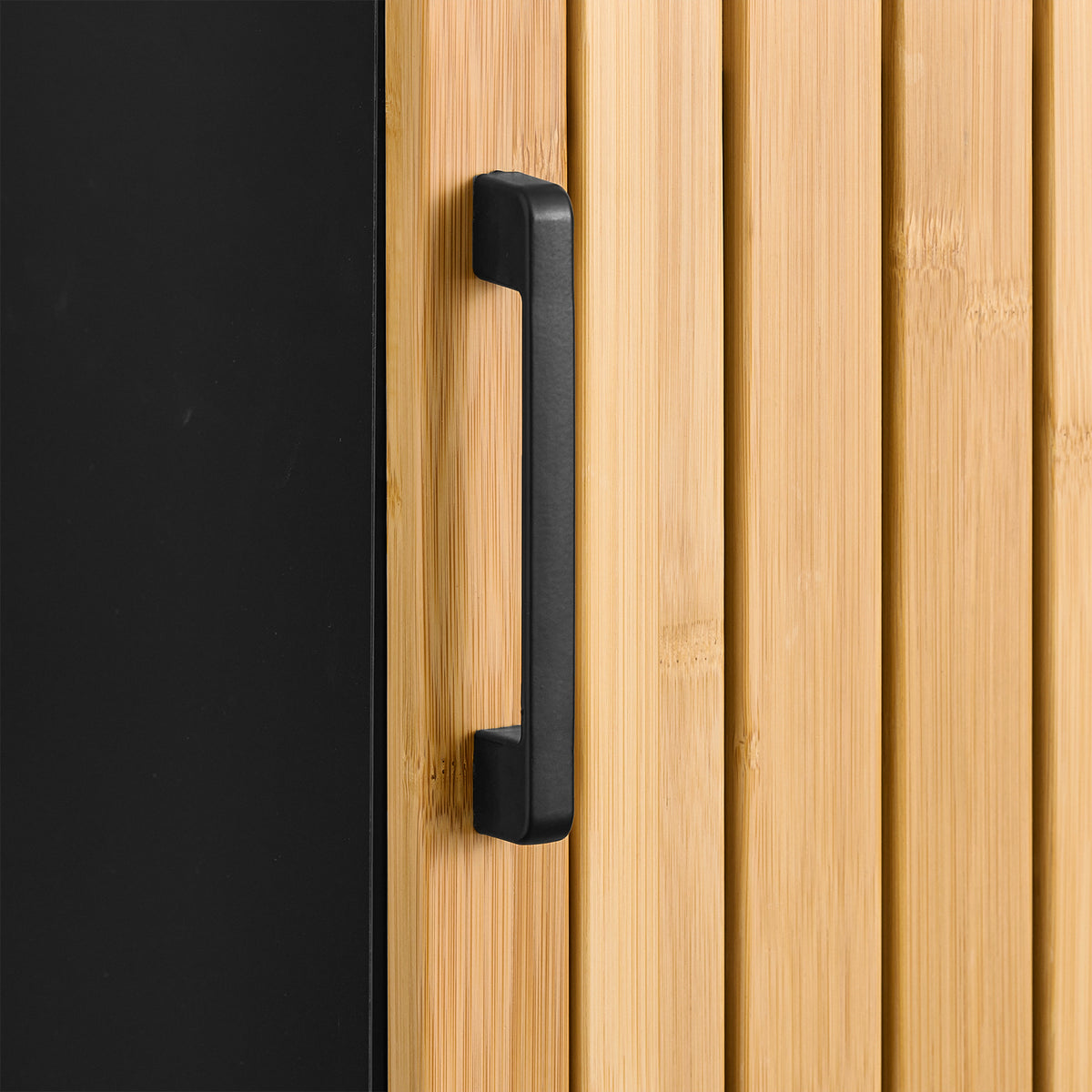 SoBuy BZR203-SCH Mobilier de baie pentru toaletă, dulap de depozitare îngust cu ușă din bambus, dulap de toaletă modern, care economisește spațiu pentru baie, toaletă, bucătărie 30x30x90cm