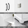 SoBuy BZR205-W Dulap sub chiuvetă baie 60 cm, Dulăpior de depozitare sub lavoar cu rafturi reglabile, Mobilier compact rezistent la umiditate din lemn, Alb