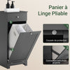 SoBuy BZR21-II-DG Meuble Bas de Salle de Bain, Armoire Toilette avec 1 Tiroir et 1 Panier à Linge Pliable, Meuble de Rangement, Corbeille à Linge, Coffre à Linge, Porte Vêtement, 40x38x90cm, Gris