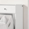 SoBuy BZR21-II-W Dulap de baie, Dulap de toaletă cu 1 sertar și 1 coș de rufe pliabil, Unitate de depozitare, Coș de rufe, Cutie de rufe, Suport pentru haine, 40x38x90cm, Alb