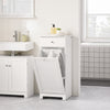 SoBuy BZR21-II-W Dulap de baie, Dulap de toaletă cu 1 sertar și 1 coș de rufe pliabil, Unitate de depozitare, Coș de rufe, Cutie de rufe, Suport pentru haine, 40x38x90cm, Alb