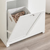 SoBuy BZR213-W Meuble Salle de Bain avec 3 Paniers à Linge Colonne de Rangement étroite 78x38x90 cm avec 1 Grand Panier Intégré & 2 Paniers en Tissu Amovibles – Armoire Salle de Bain Gain de Place