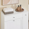 SoBuy BZR214-W Dulap de Baie cu Coș de Rufe, Coloană de Depozitare cu 1 Sertar și Compartiment Glisant, Dulap de Baie Impermeabil 78x38x90cm, Ideal pentru WC, Chiuvetă, Toaletă