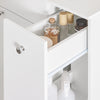 SoBuy BZR214-W Dulap de Baie cu Coș de Rufe, Coloană de Depozitare cu 1 Sertar și Compartiment Glisant, Dulap de Baie Impermeabil 78x38x90cm, Ideal pentru WC, Chiuvetă, Toaletă