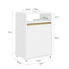 SoBuy BZR222-W Meuble sous Lavabo Étroit avec Découpe en U 40x60x30cm Salle de Bain | Petit Meuble Vasque, Rangement Bas pour Toilettes Invités et Petits Espaces, Finition Mat Blanc et Aspect Bois Blanc