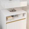 SoBuy BZR222-W Meuble sous Lavabo Étroit avec Découpe en U 40x60x30cm Salle de Bain | Petit Meuble Vasque, Rangement Bas pour Toilettes Invités et Petits Espaces, Finition Mat Blanc et Aspect Bois Blanc