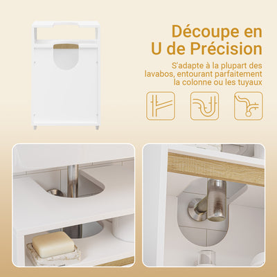 SoBuy BZR196-BR Mască suspendată pentru chiuvetă, din lemn închis la culoare, cu lavoar ceramic, ușă cu închidere soft-close fără mâner, raft, 15 kg – 40x22x56 cm