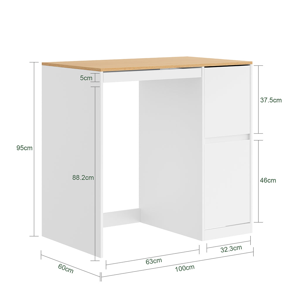 SoBuy BZR223-WN Meuble au-dessus du Lave-Linge 100×60×95 cm – Étendoir Coulissant, Panier à Linge, Sans Panneau Arrière, Blanc et Naturel