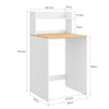 SoBuy BZR224-WN Meuble au-dessus du Lave-Linge 66×60×127 cm – Plan de Travail + Étagère avec Garde-Corps, Sans Panneau Arrière, Blanc et Naturel