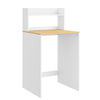 SoBuy BZR224-WN Meuble au-dessus du Lave-Linge 66×60×127 cm – Plan de Travail + Étagère avec Garde-Corps, Sans Panneau Arrière, Blanc et Naturel