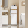 SoBuy BZR225-WN Colonne de Salle de Bain sur Roulettes avec Tiroir – Porte et Étagère, Rangement Vertical – 33×30×91 cm, Blanc