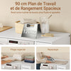 SoBuy BZR229-W Meuble Lave-Linge avec Porte et Tiroir Coulissant – Armoire de Buanderie Encastrable – 90×60×88 cm, Blanc