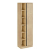 SoBuy BZR237-E-N Colonne de Salle de Bain Étroite avec Éclairage – Armoire Haute Effet Chêne Clair, 10 Étagères, pour Petit Espace – 50×30×180 cm, Charge 120 kg