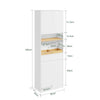 SoBuy BZR241-E-W Colonne de Salle de Bain Blanche avec Éclairage Intégré – 3 Portes, Panier à Linge Dissimulé, Style Scandinave – 60×30×180 cm, Charge 85 kg