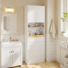 SoBuy BZR241-E-W Colonne de Salle de Bain Blanche avec Éclairage Intégré – 3 Portes, Panier à Linge Dissimulé, Style Scandinave – 60×30×180 cm, Charge 85 kg