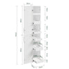 SoBuy BZR243-W Meuble Colonne de Salle de Bain Étroit 30 cm – Armoire Haute Blanche 2 Portes et 6 Tiroirs, MDF Finition Mélaminée, Fixation Murale Incluse – 30×40×180 cm, Charge 30 kg