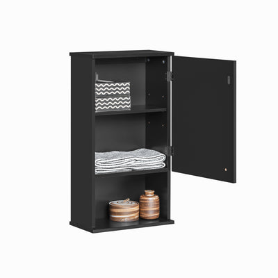 SoBuy BZR25-SCH Meuble Haut Armoire Suspendue de Toilettes Placard Mural avec Porte pour Salle de Bain Armoire à Pharmacie av