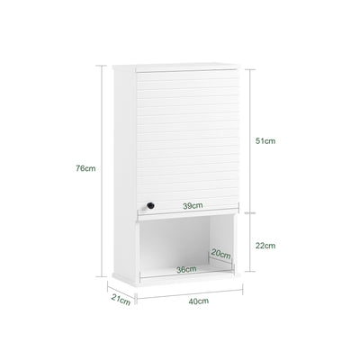 SoBuy BZR25-W Meuble Haut Armoire Suspendue de Toilettes Placard Mural