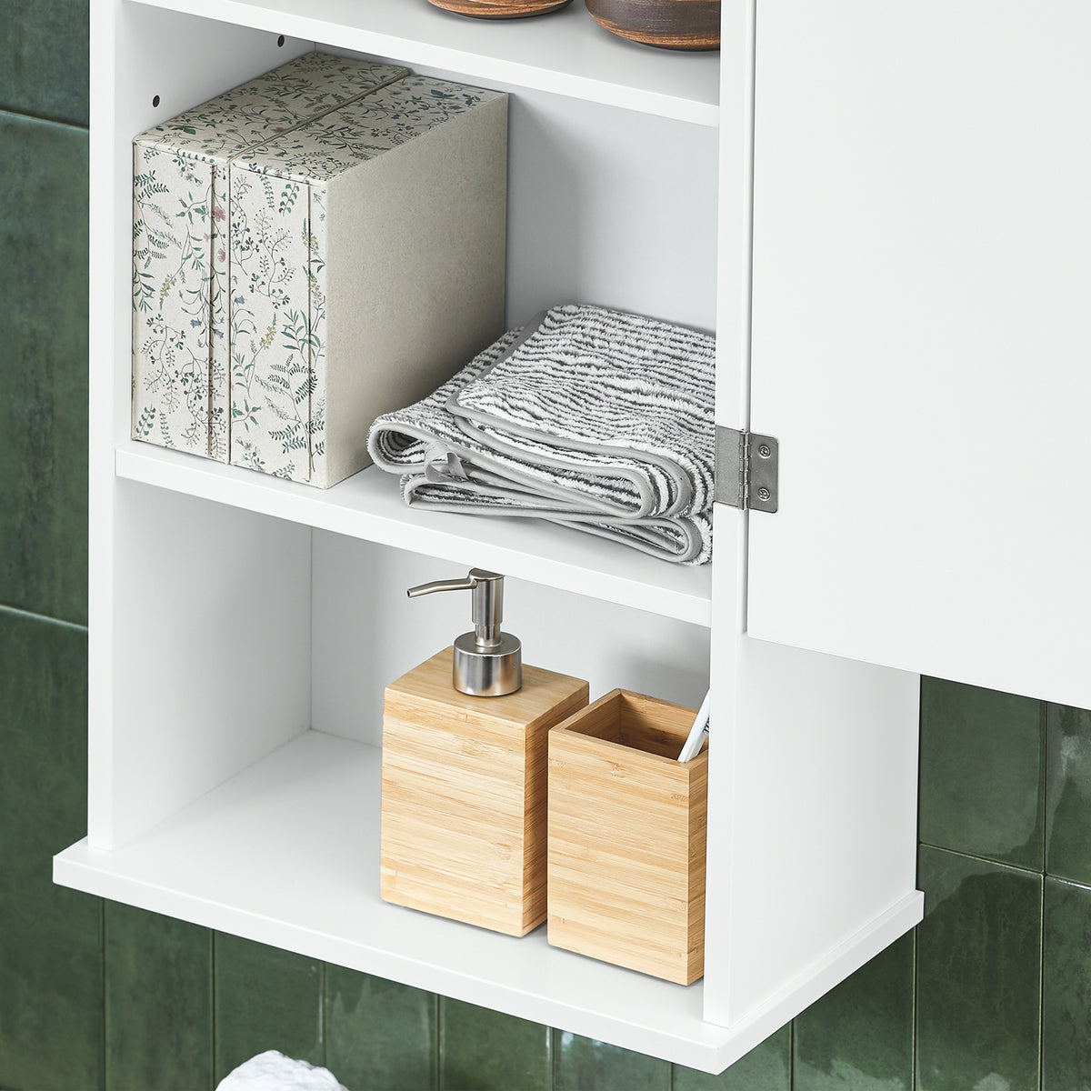 SoBuy BZR25-W Meuble Haut Armoire Suspendue de Toilettes Placard Mural