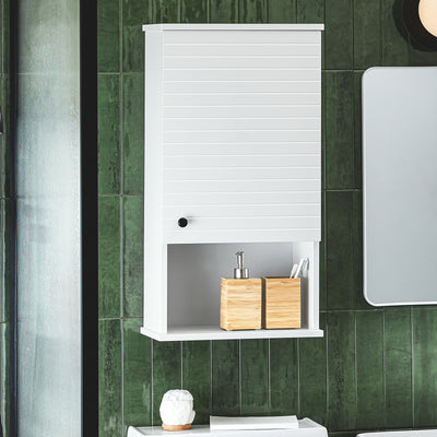 SoBuy BZR25-W Meuble Haut Armoire Suspendue de Toilettes Placard Mural