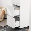SoBuy BZR29-W Dulap de baie pentru spații mici 30 cm – 3 sertare și suport reversibil pentru prosoape, alb