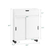 SoBuy BZR31-W Dulap de baie îngust cu roți – Mobilier de baie cu uși glisante – Dulap lateral versatil pentru spații mici, 52 x 68 x 17 cm, Alb